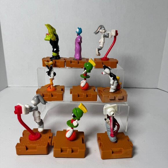 1996 McDonalds Space Jam Looney Tunes Spin Top Figures Lot of 9 Basketball Toys - Picture 5 of 6